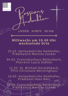 Plakat der Passionsandachten 2026