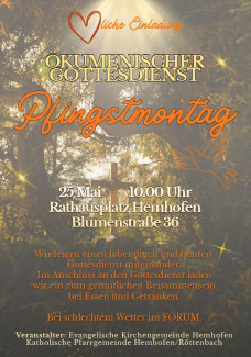 Pfingsmontag: Ökumenisch
